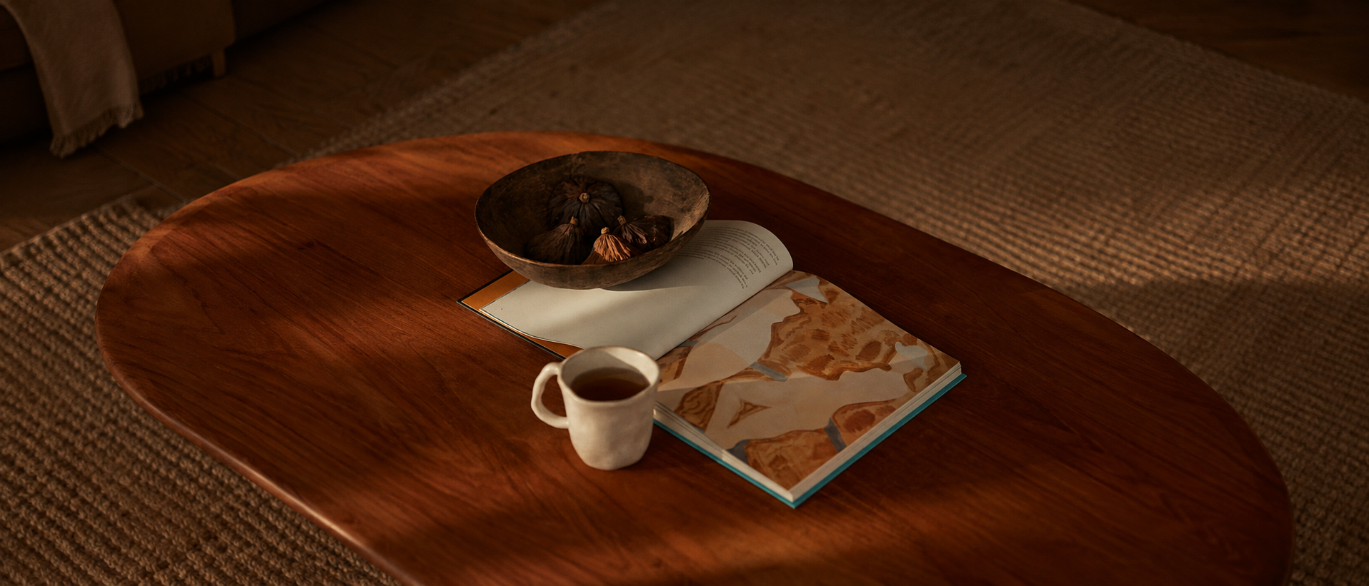Decorative objects arranged within a considered interior