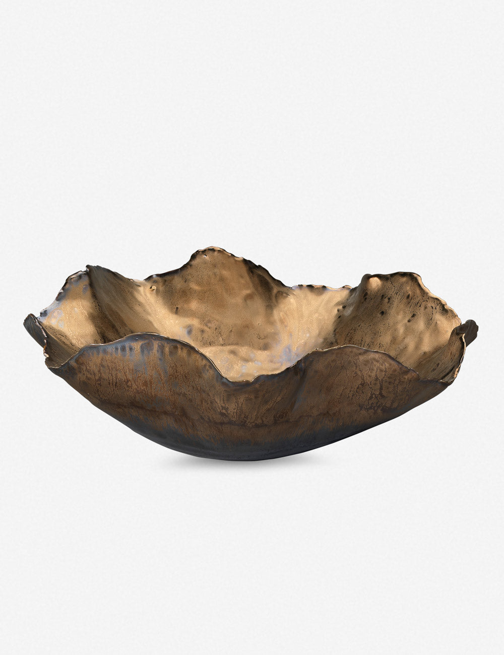 Floral Sculptural Organic Bowl - Brown - Image 2