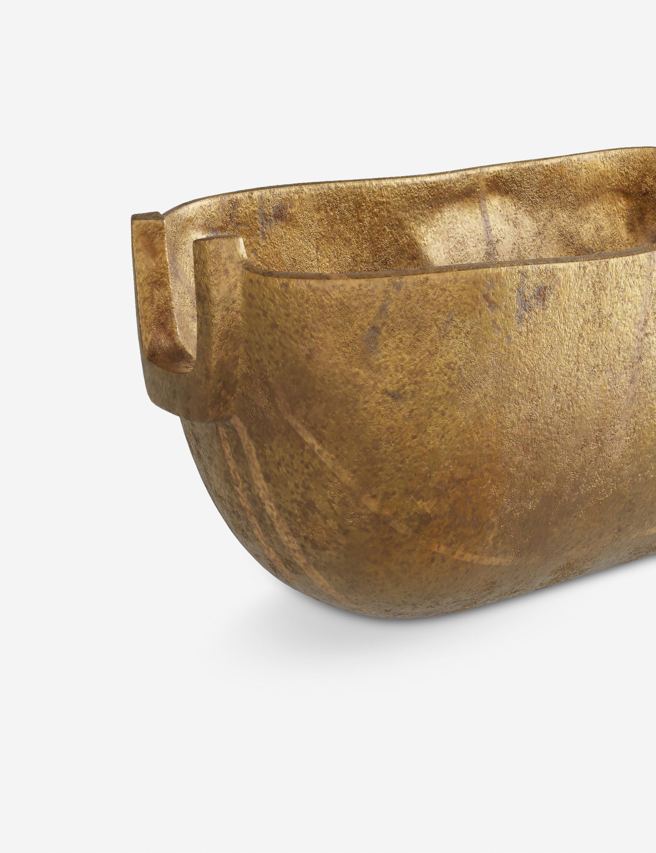 Organic Modern Carved Centerpiece - Gold - Image 3
