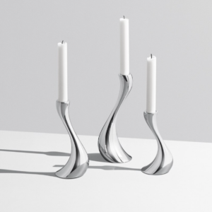 Chrome Wave Candle Holders