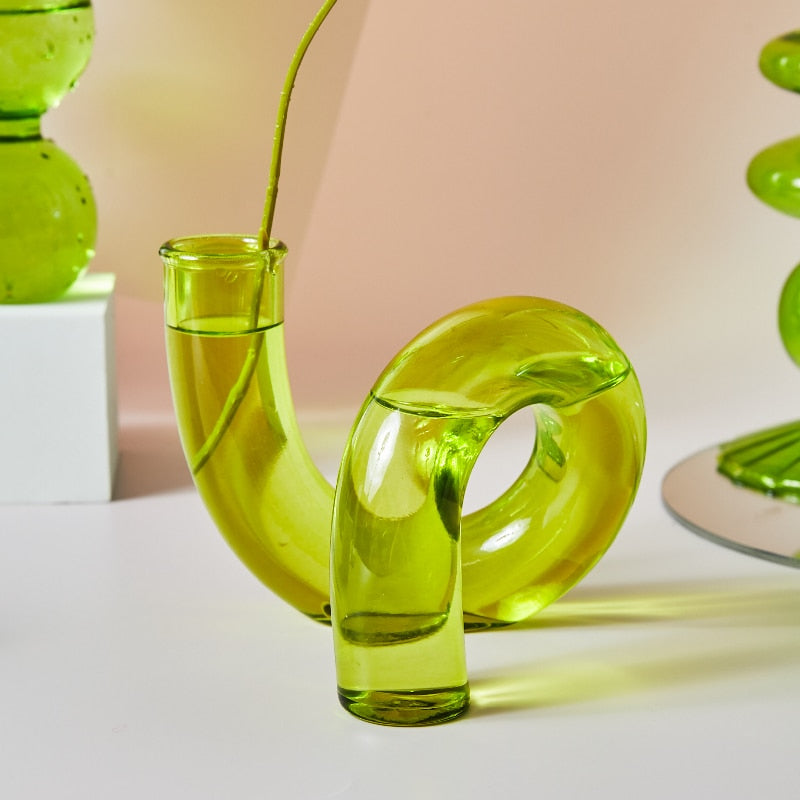 Green Grass Glass Candle Holders - Image 2