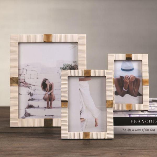 Bone with Brass Trim Photo Frame - Image 2
