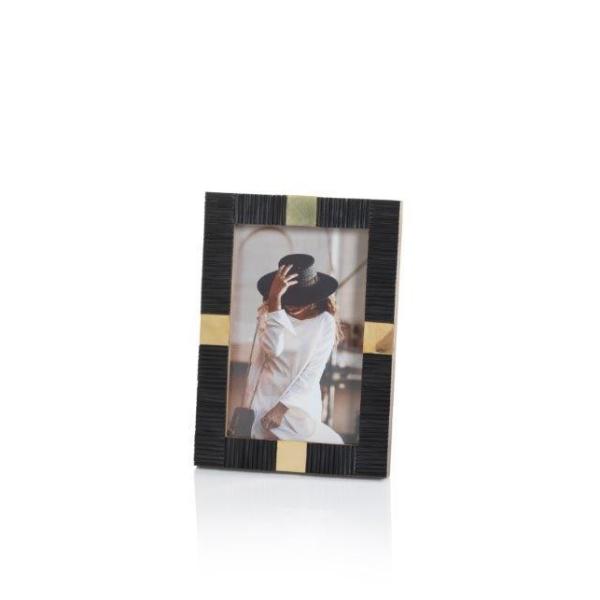 Black Bone with Brass Trim Photo Frame - Image 3