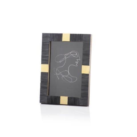 Black Bone with Brass Trim Photo Frame