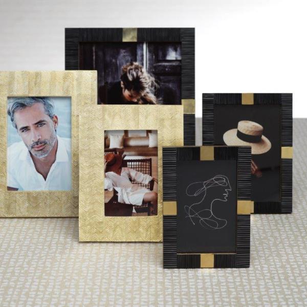 Black Bone with Brass Trim Photo Frame - Image 2