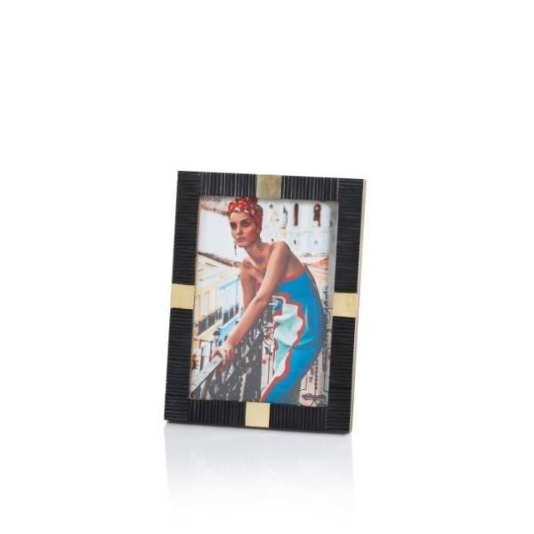 Black Bone with Brass Trim Photo Frame - Image 4