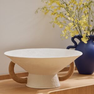 Sculptural Decorative Natural Bowl - White