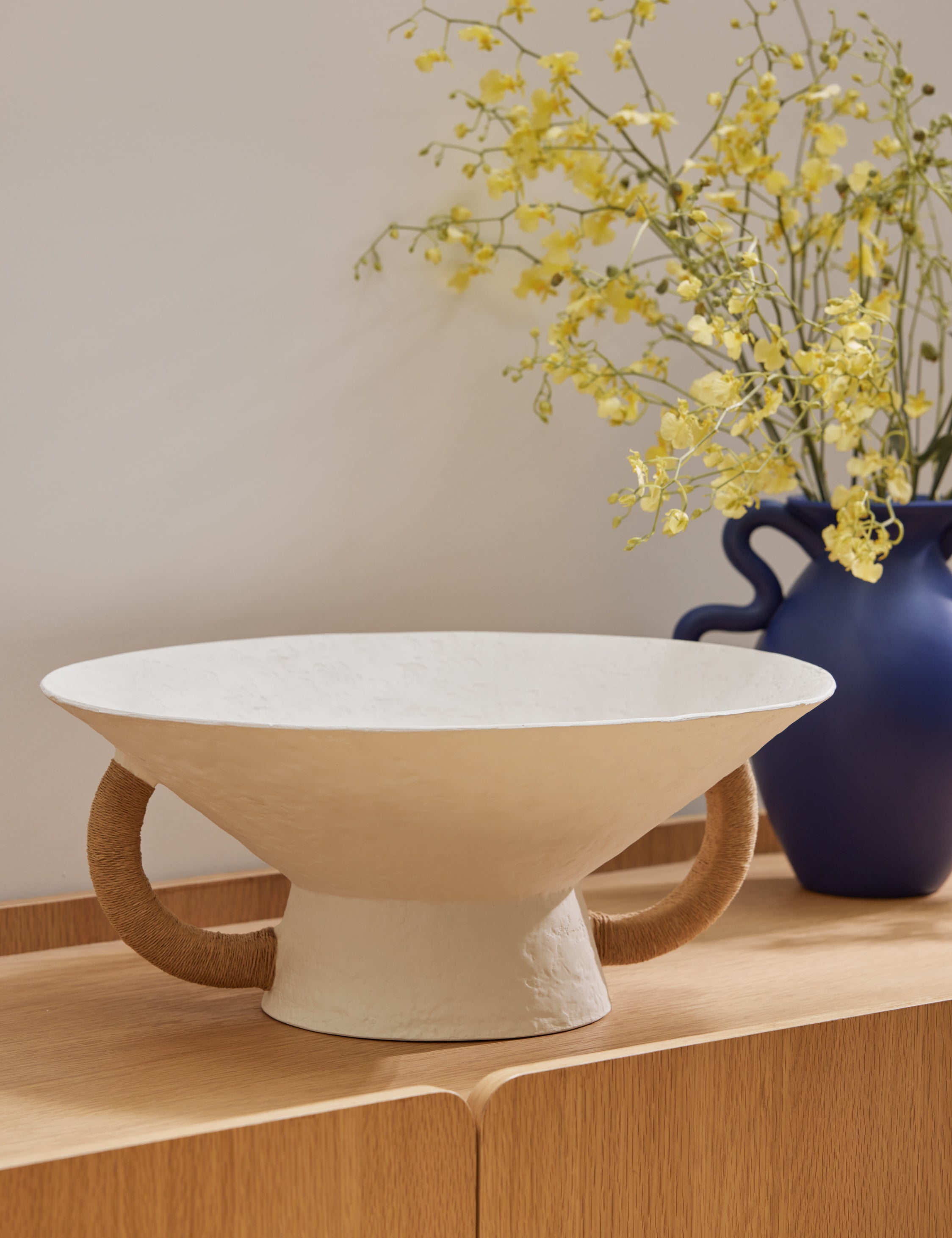 Sculptural Decorative Natural Bowl - White