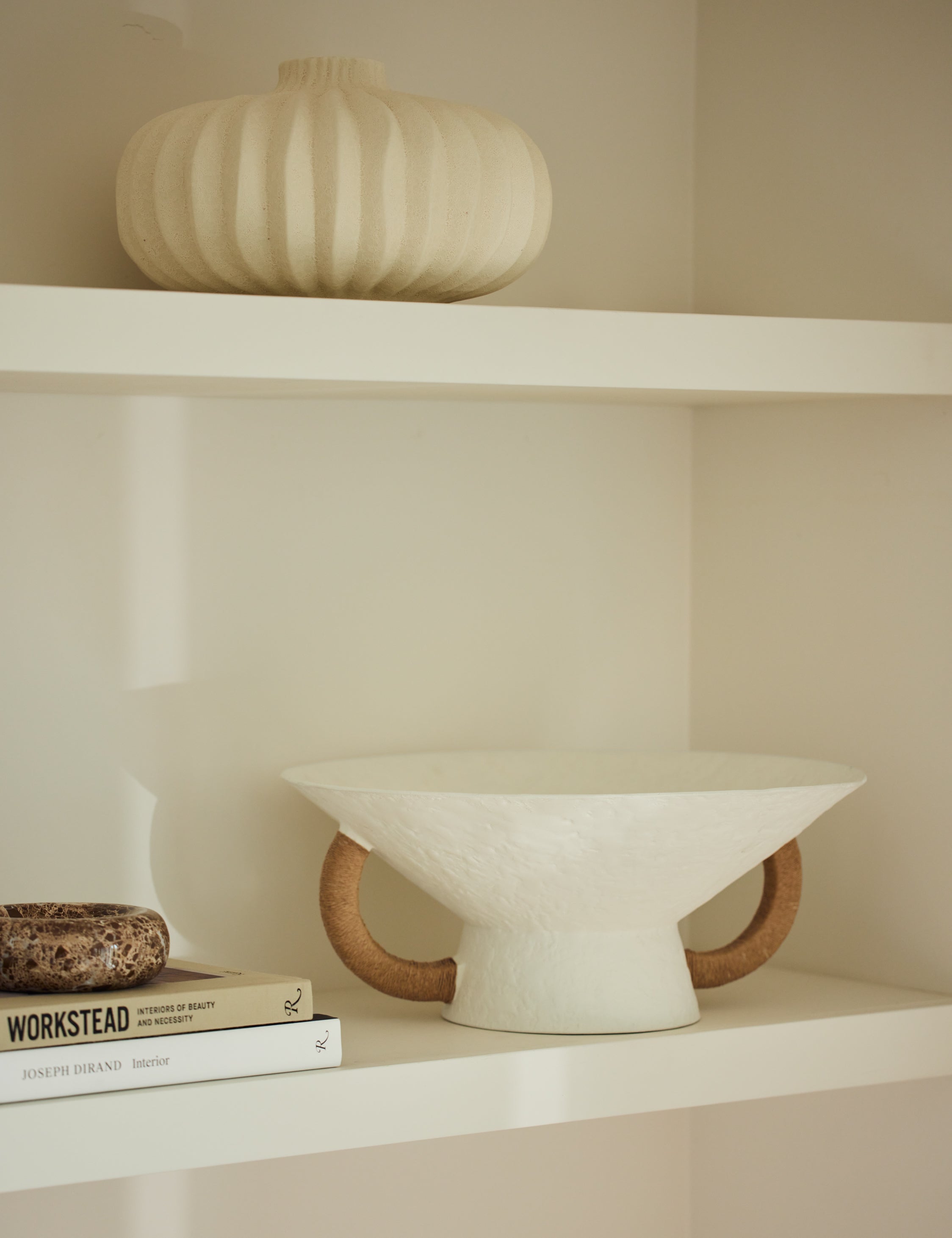 Sculptural Decorative Natural Bowl - White - Image 3