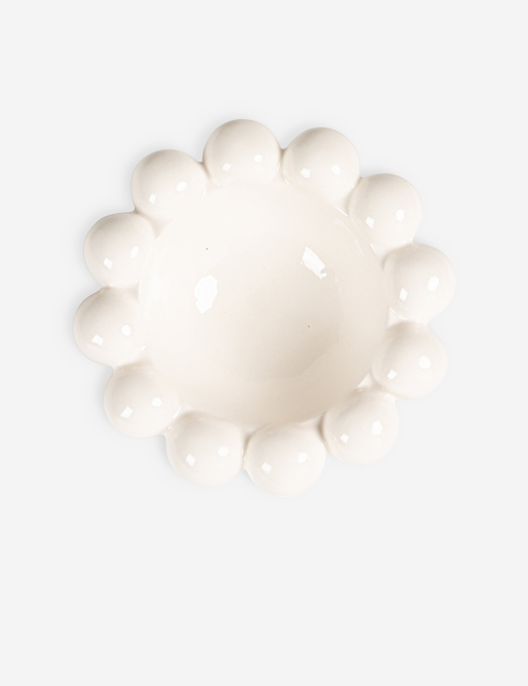 Sculptural White Stoneware Bowl - White - Image 3