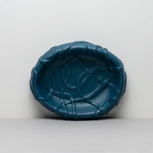 Mallard Blue Serving Platter - Gloss Sculpted Surface