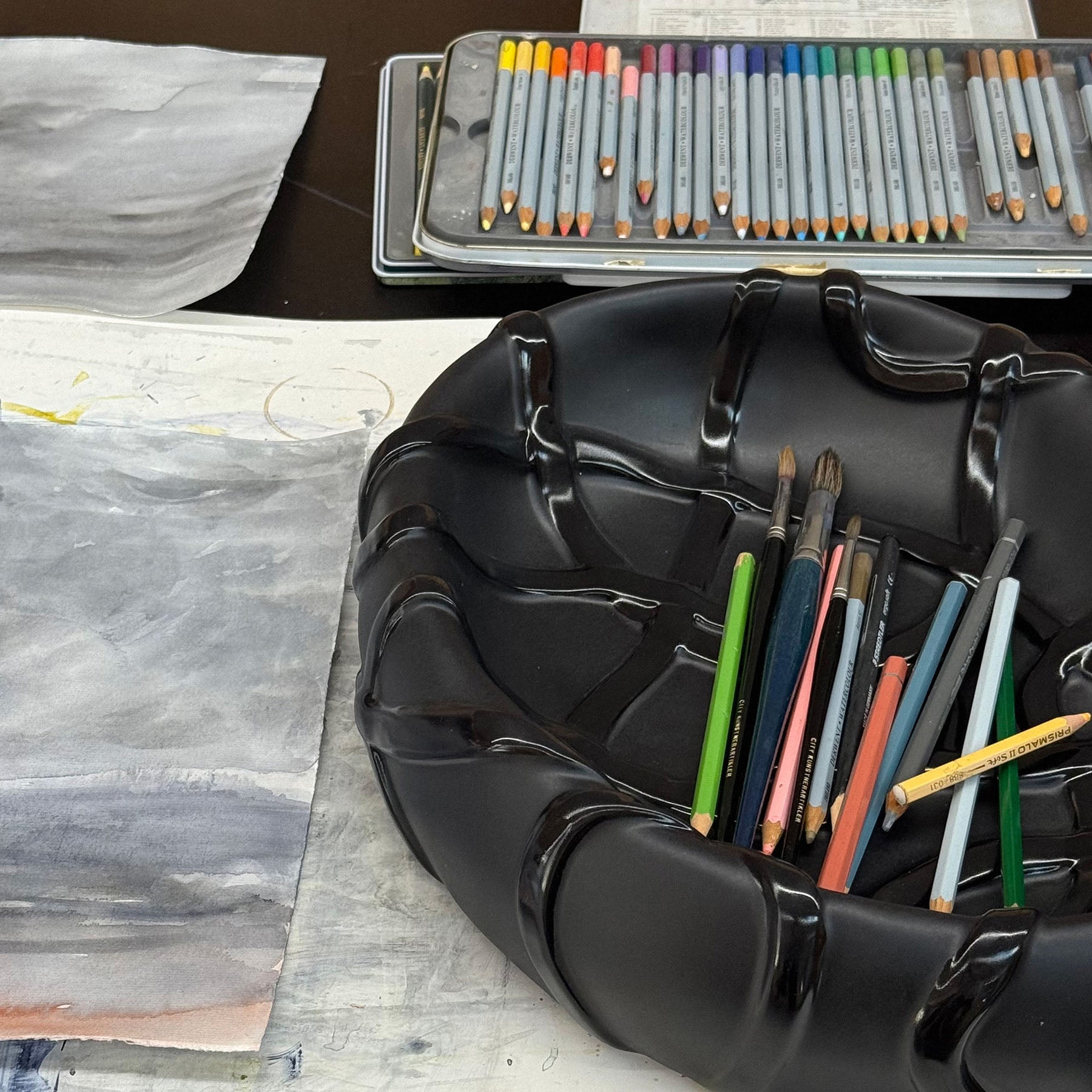 Gloss Black Serving Platter - Gloss Sculpted Surface - Image 4
