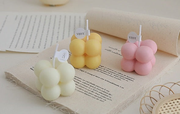 Mini Bubble Cube Decorative Candle - Image 3