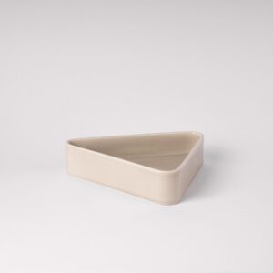 Concrete Grey Geometric Bowl - Low-Profile Triangle Silhouette