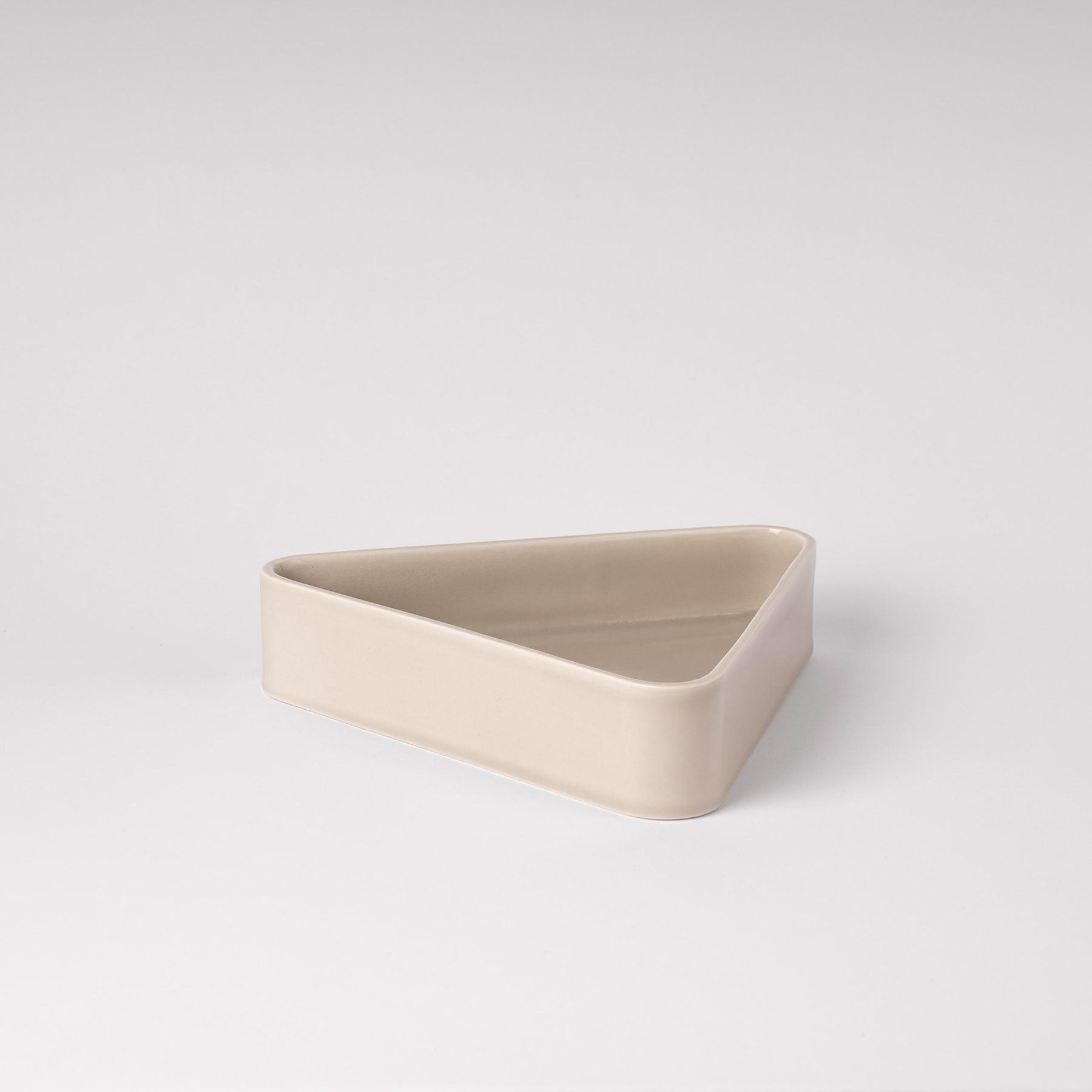 Concrete Grey Geometric Bowl - Low-Profile Triangle Silhouette