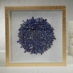 Gold Framed Blue Lapis Flower Wall Art