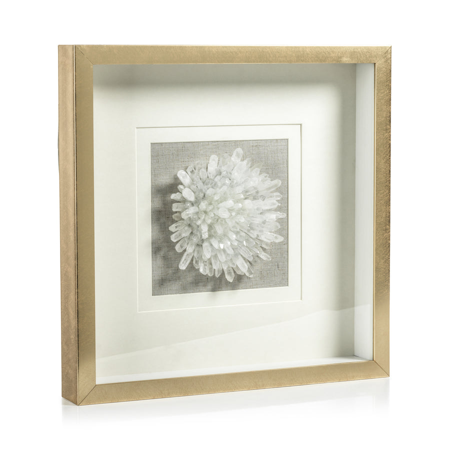 Gold Framed Crystal Flower Wall Art - Image 2