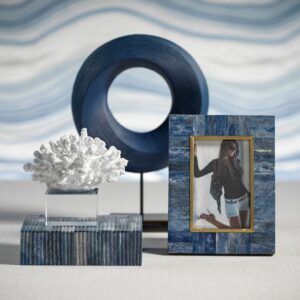 Bone Photo Frame with Inner Brass Trim