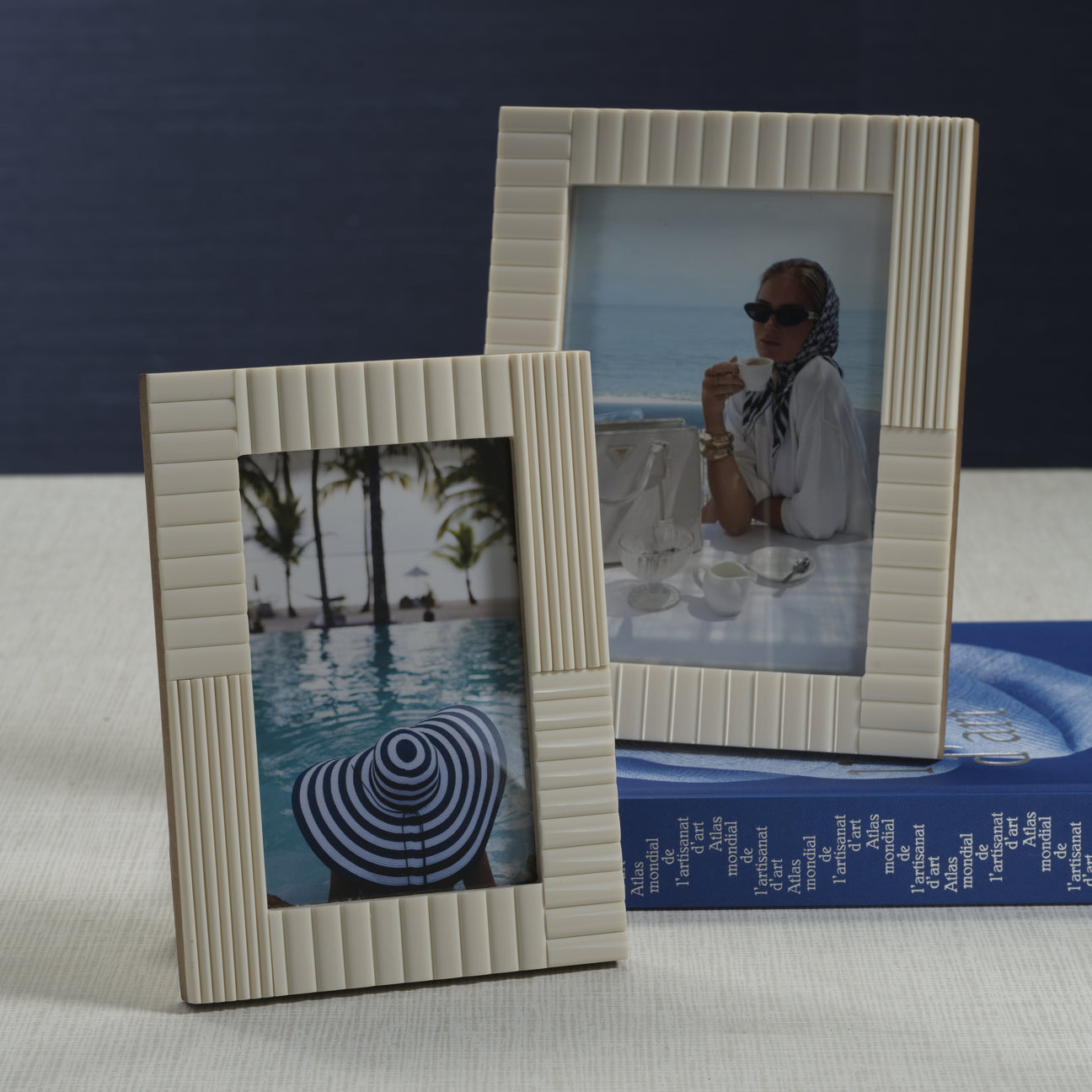 Ribbed Ivory Resin Photo Frame - Image 2
