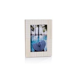 Ribbed Ivory Resin Photo Frame
