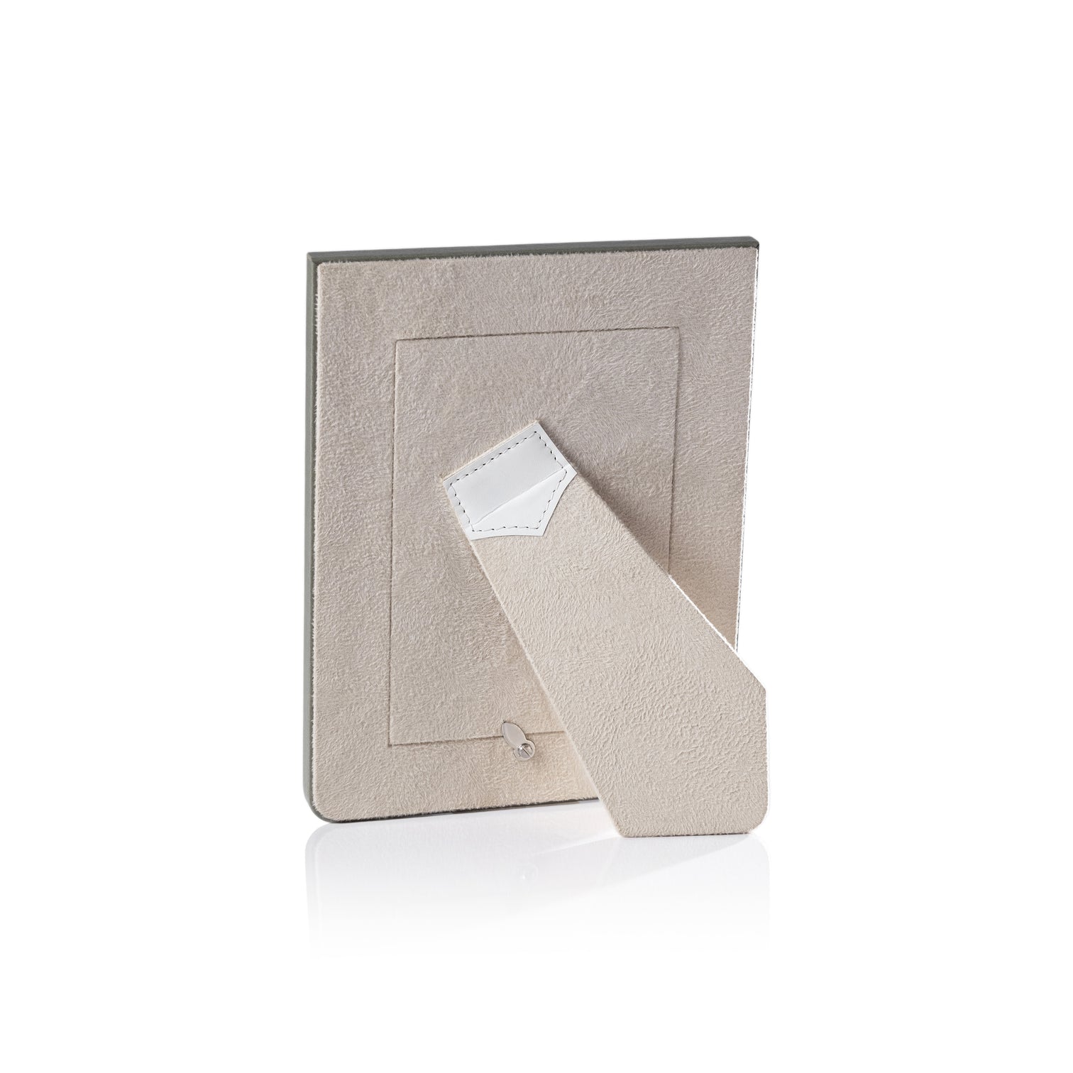 White and Gray Nappa Leather Photo Frame - Image 6