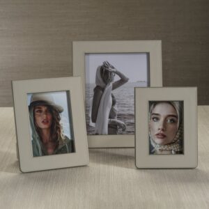 Gray and Sage Nappa Leather Photo Frame