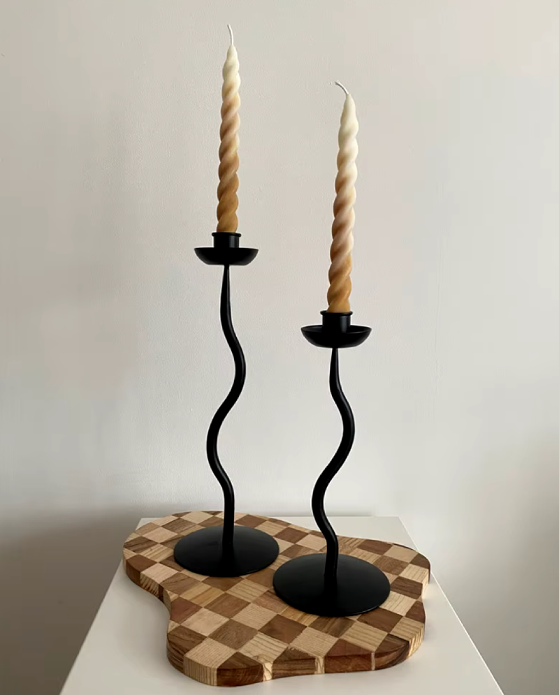 Deco Wave Iron Candle Holder - Image 4